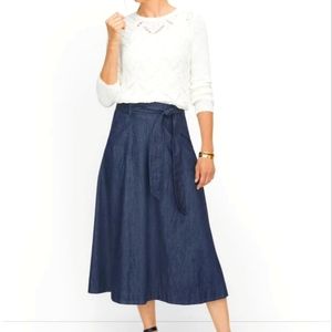 TIE WAIST DENIM SKIRT